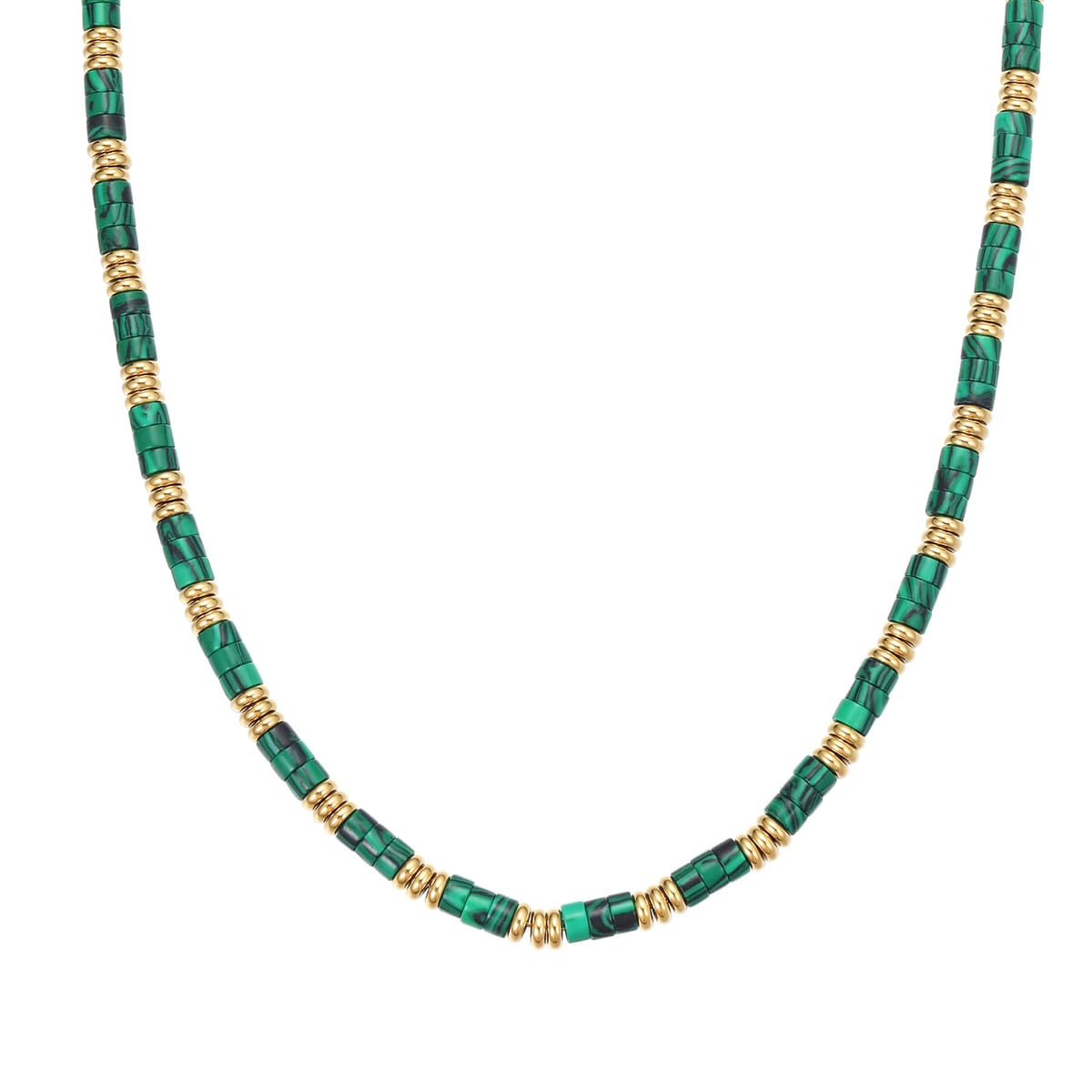 Chunky Green Bead Necklace Waterproof