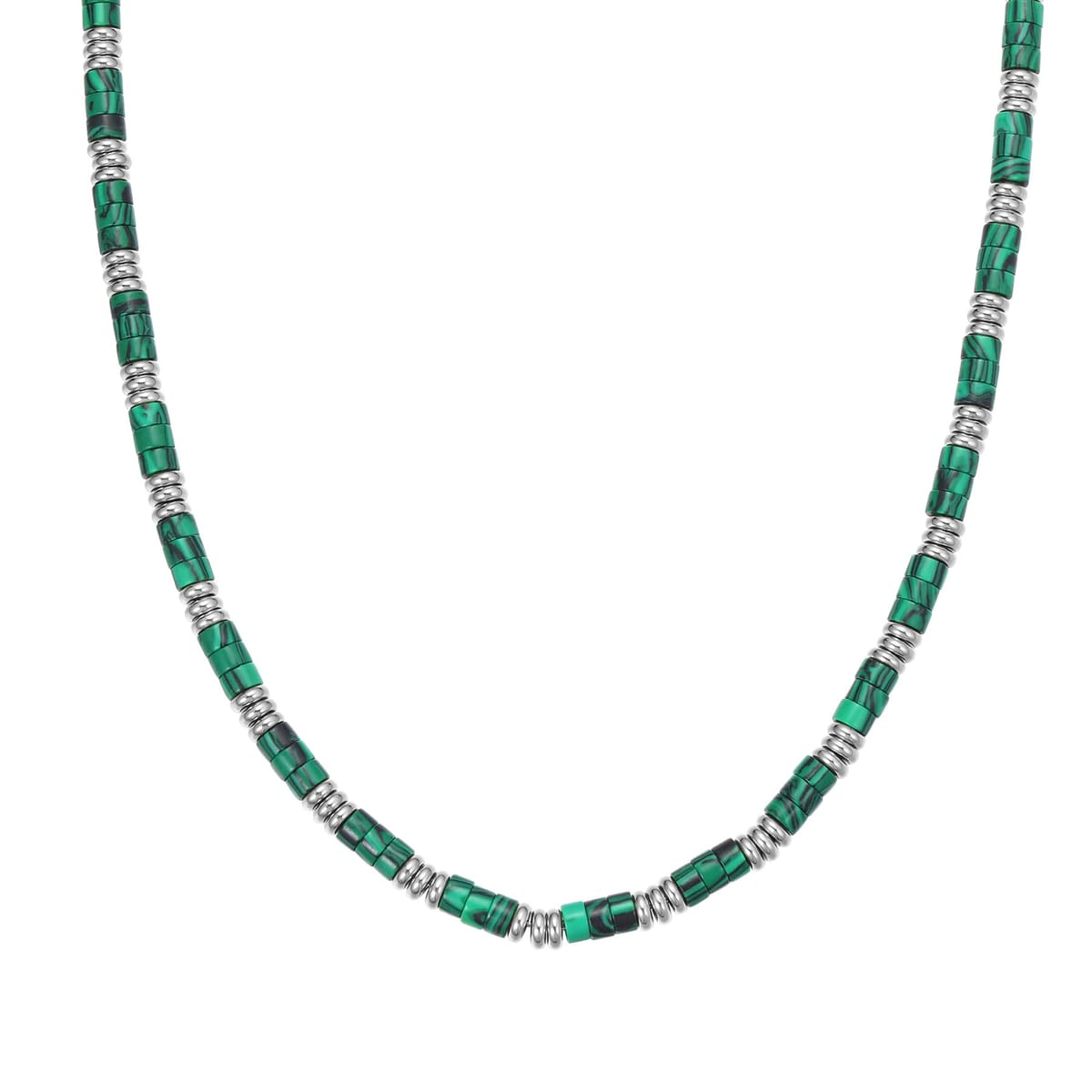 Chunky Green Bead Necklace Waterproof