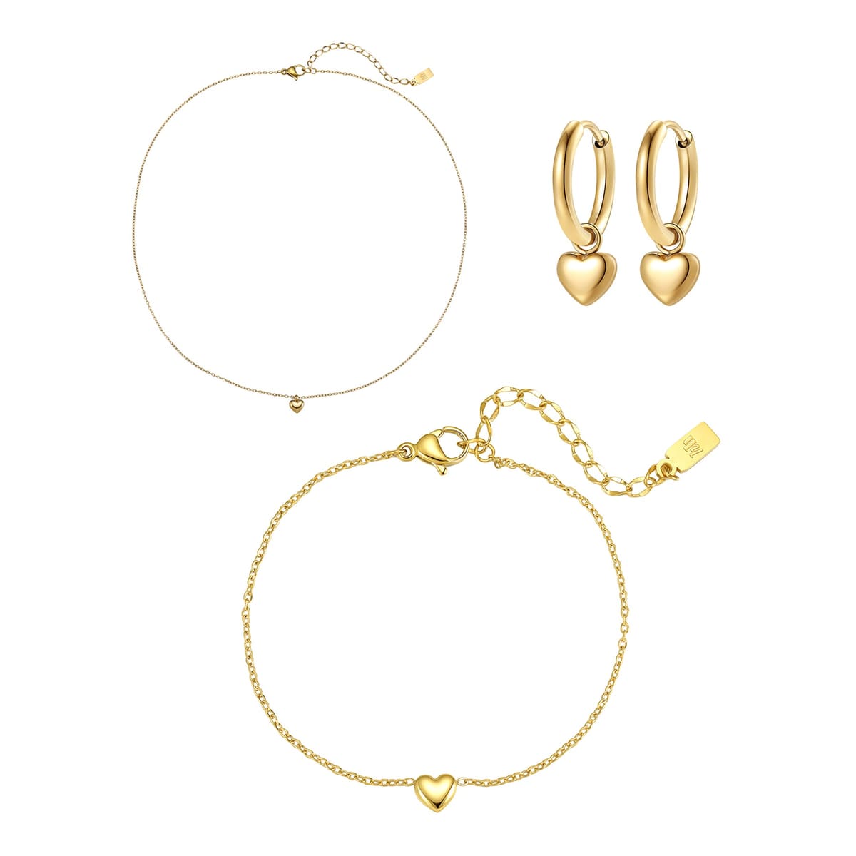 Chunky Heart Jewelry Set Waterproof