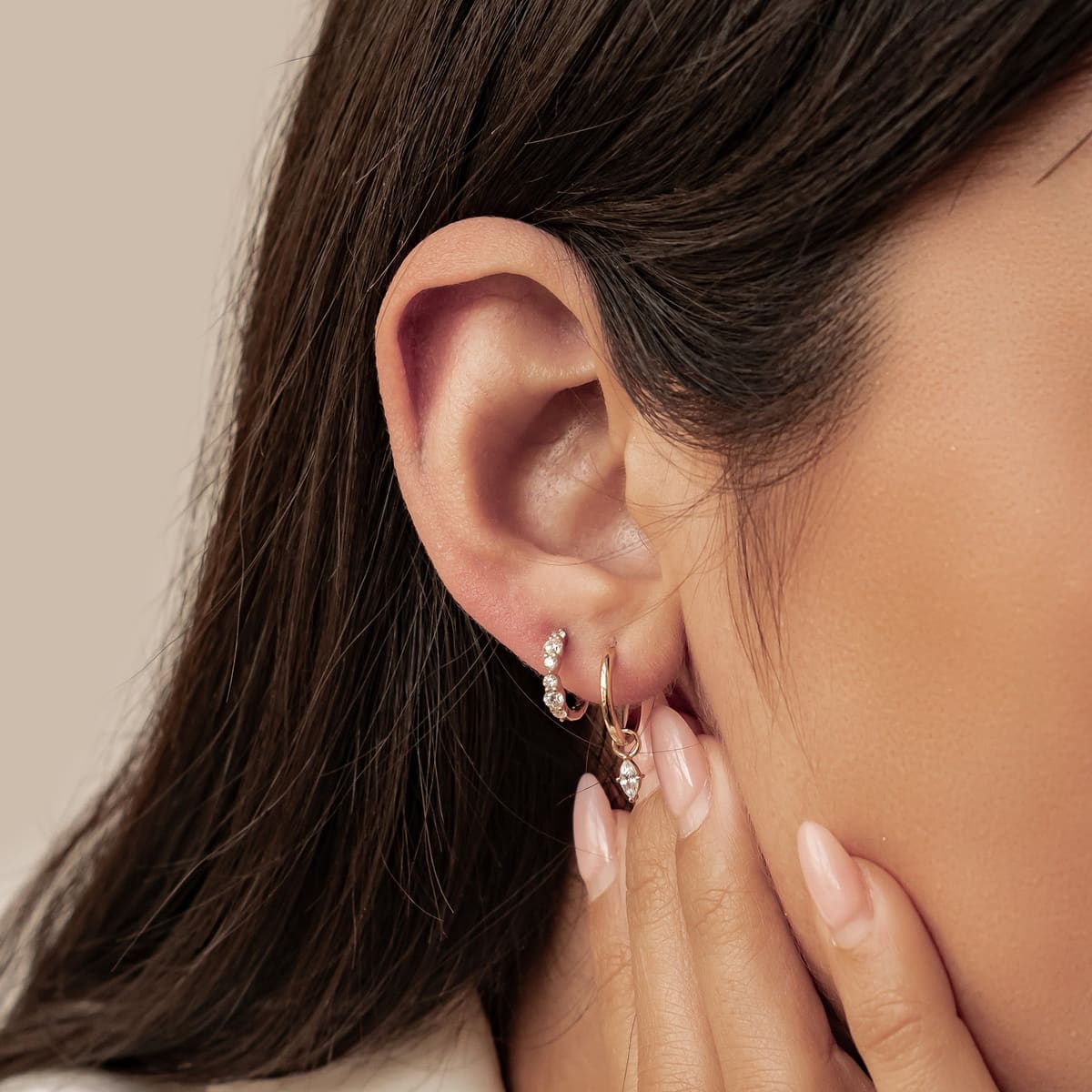 Clarity Hoop Earrings 14K Gold
