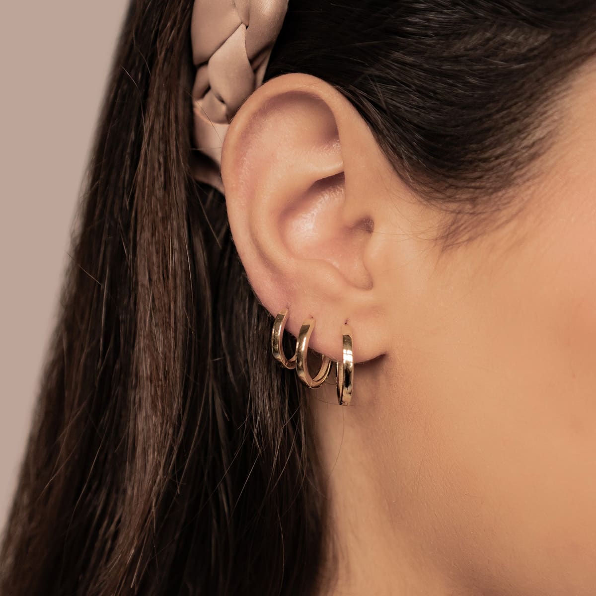 Classic Trio Band Hoop Earring Set Sterling Silver
