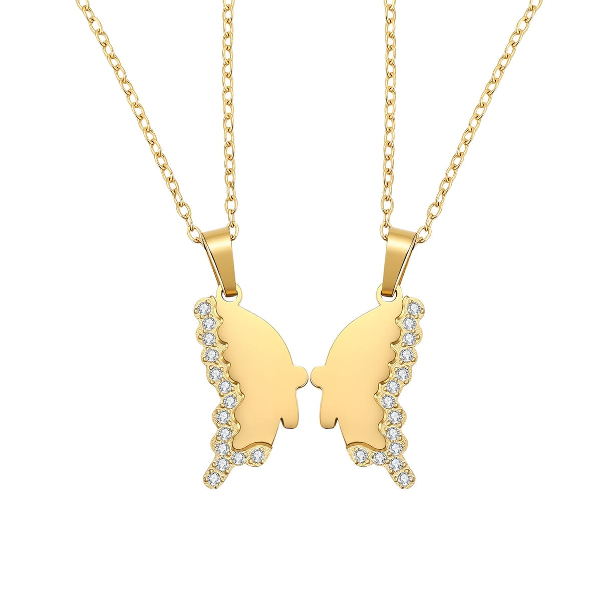 Connected Friendship Butterfly Necklace Set Waterproof