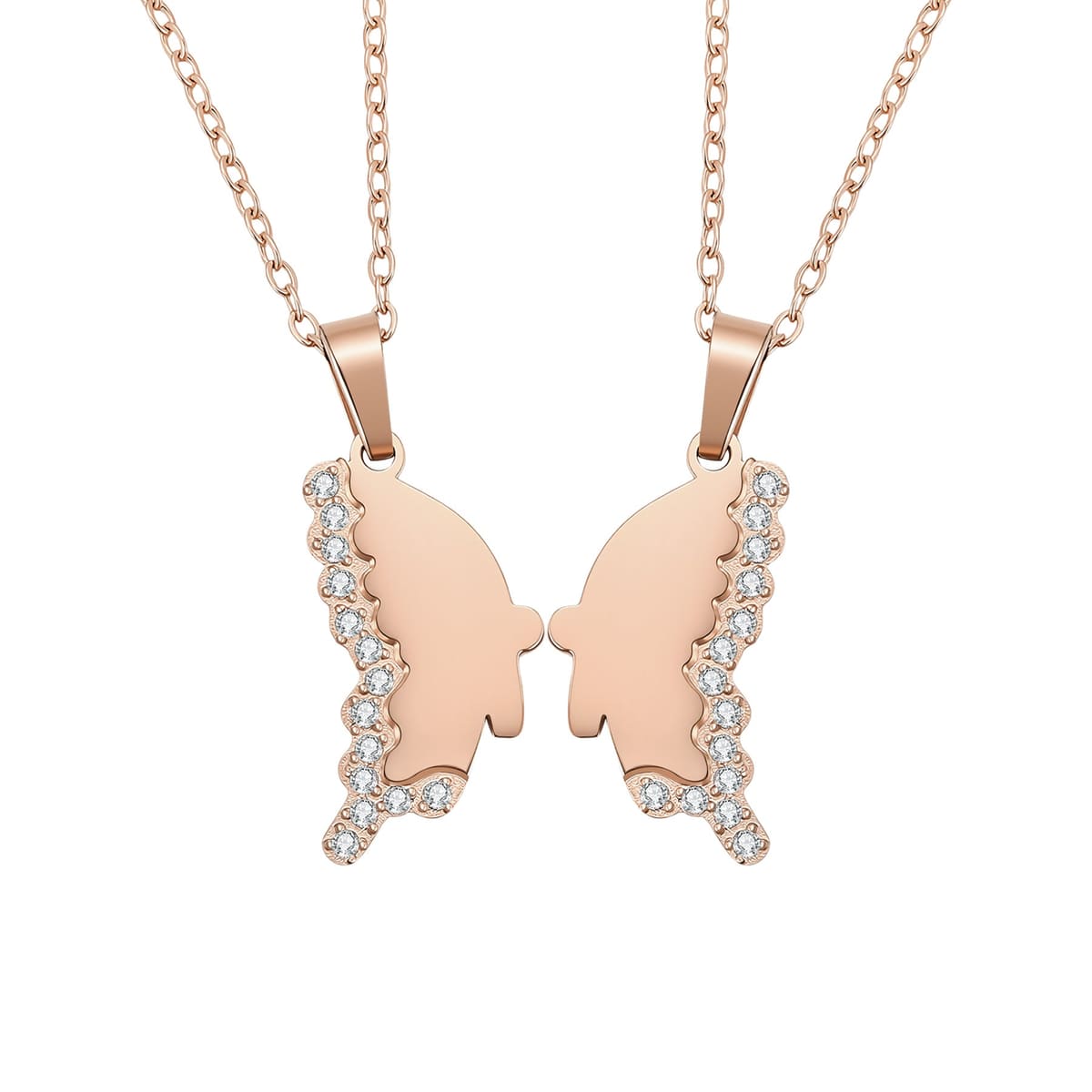 Connected Friendship Butterfly Necklace Set Waterproof