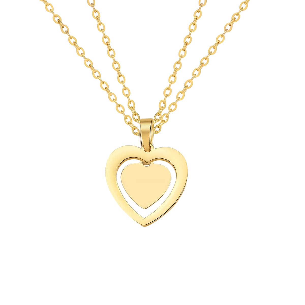 Connected Mother and Daughter Heart Necklace Waterproof