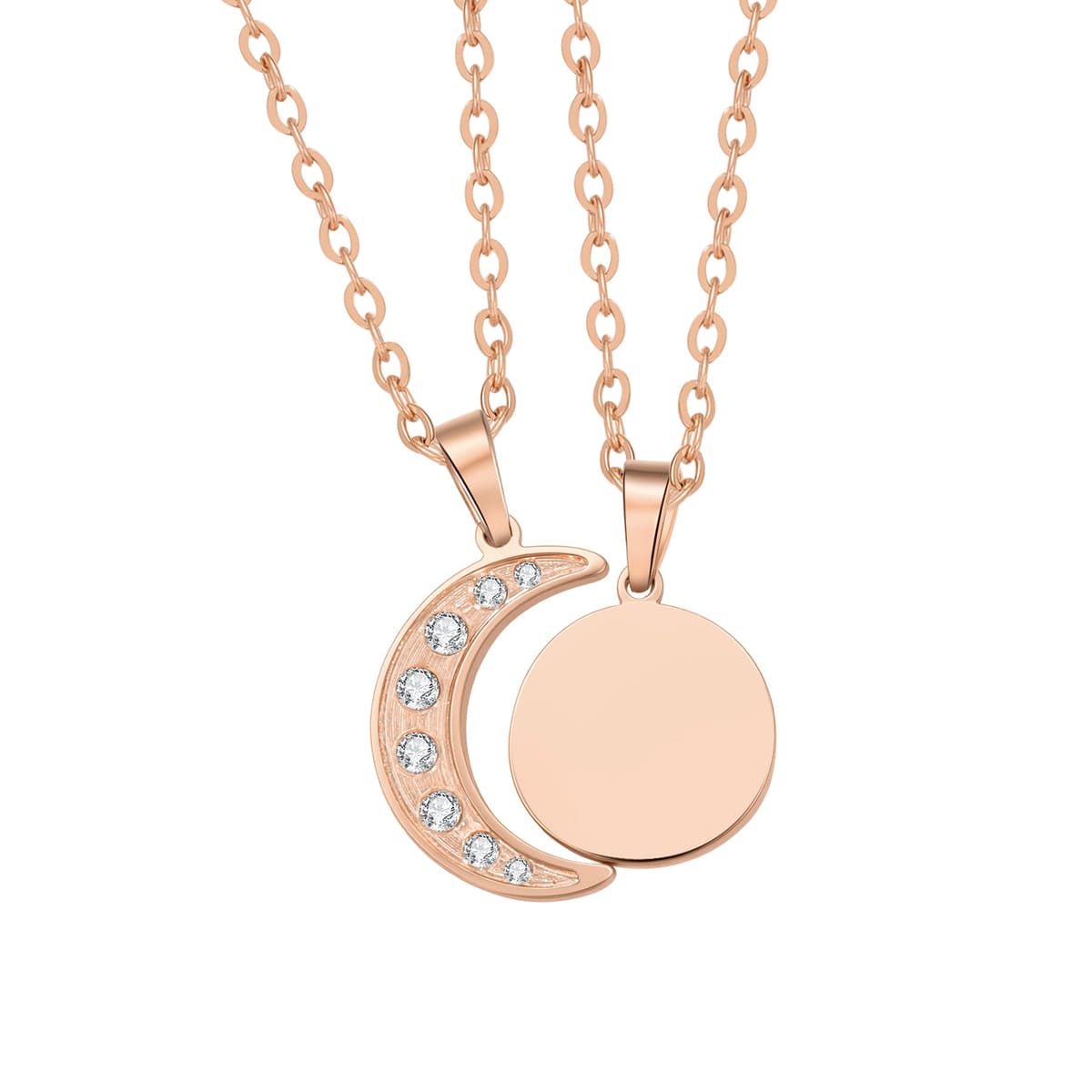Connected Sun & Moon Necklace Set Waterproof