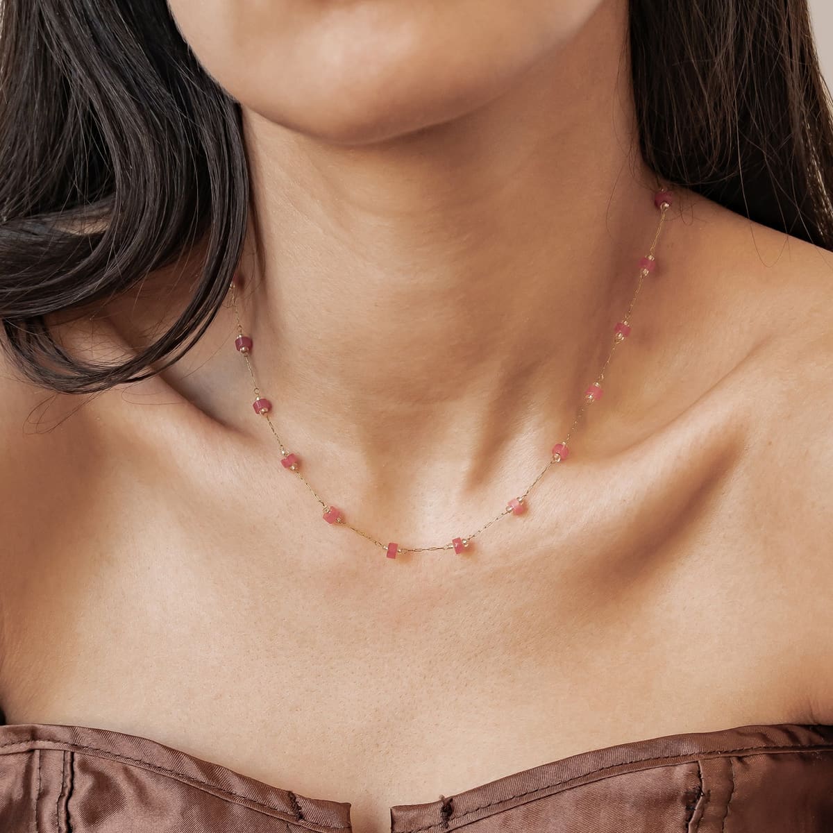 Coral Bead Necklace Waterproof