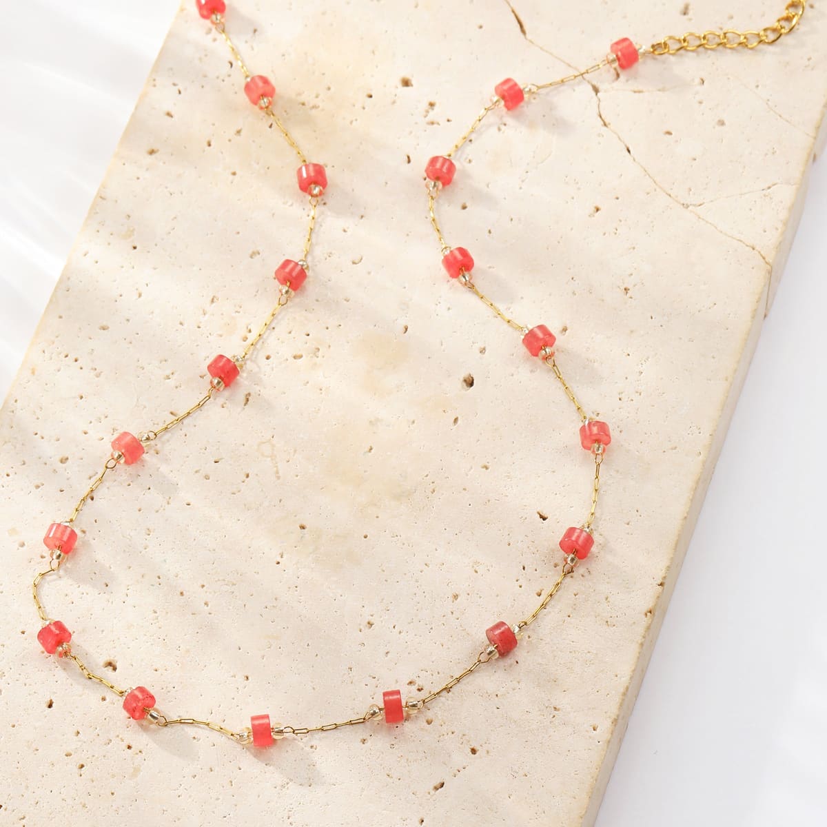 Coral Bead Necklace Waterproof