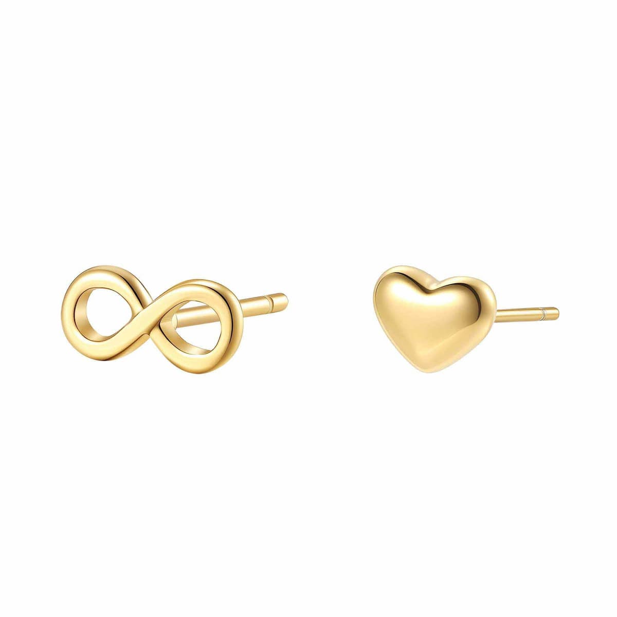 Dainty Infinity Heart Stud Earrings Waterproof