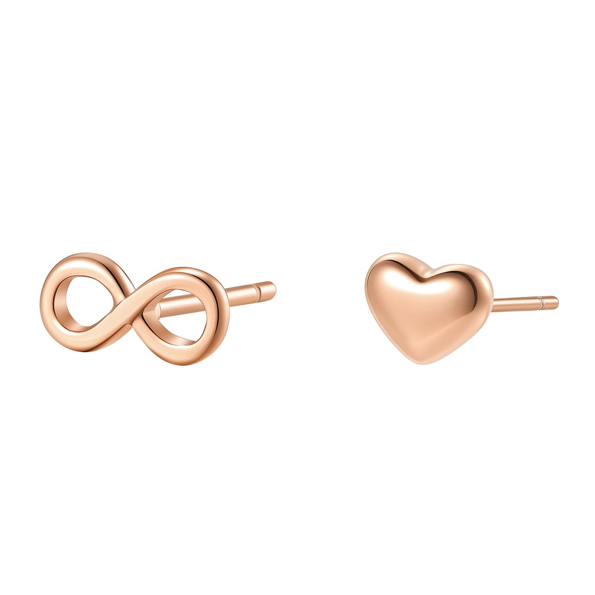 Dainty Infinity Heart Stud Earrings Waterproof