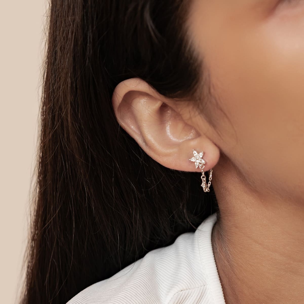 Daisy Drop Earrings Set Sterling Silver
