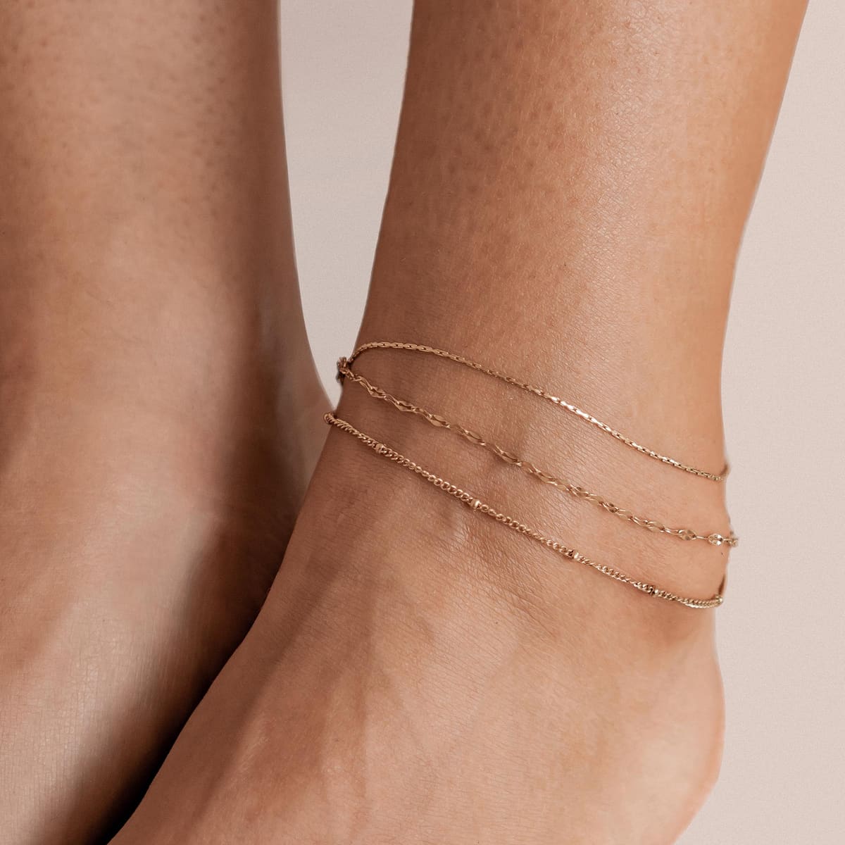 Delicate Trio Chain Anklet - Waterproof