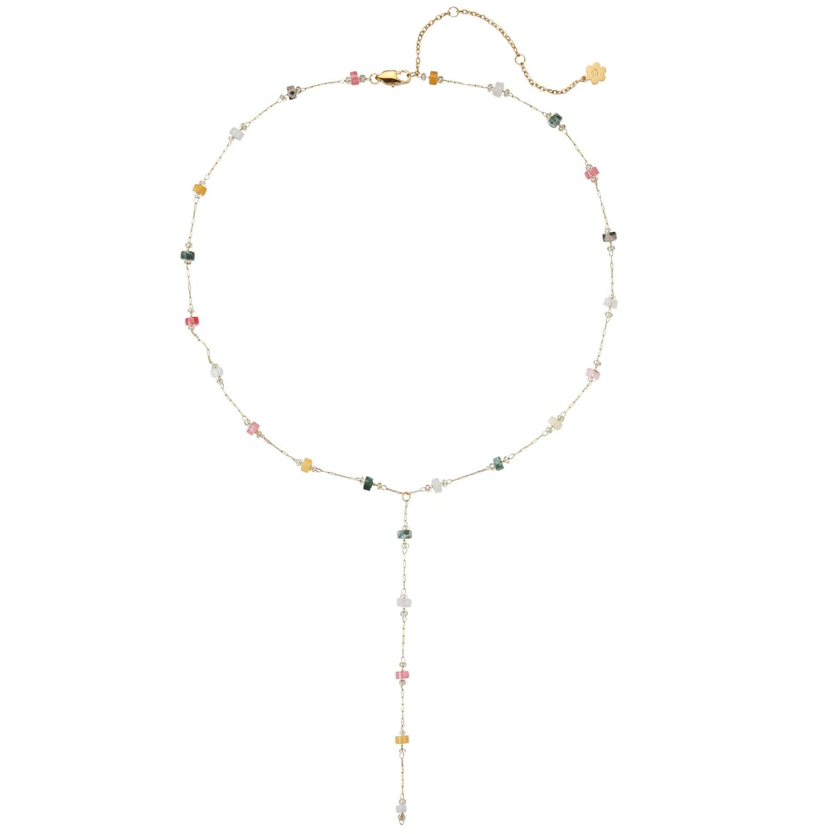 Earth Tone Multicolor Bead Y Necklace Waterproof
