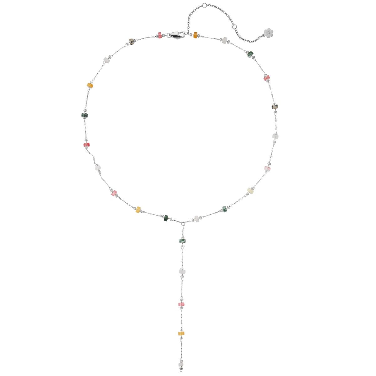 Earth Tone Multicolor Bead Y Necklace Waterproof