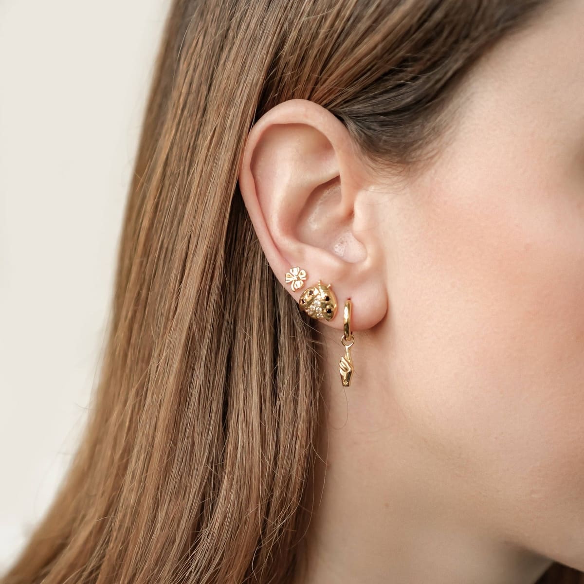 Four Leaf Clover Stud Earrings Sterling Silver
