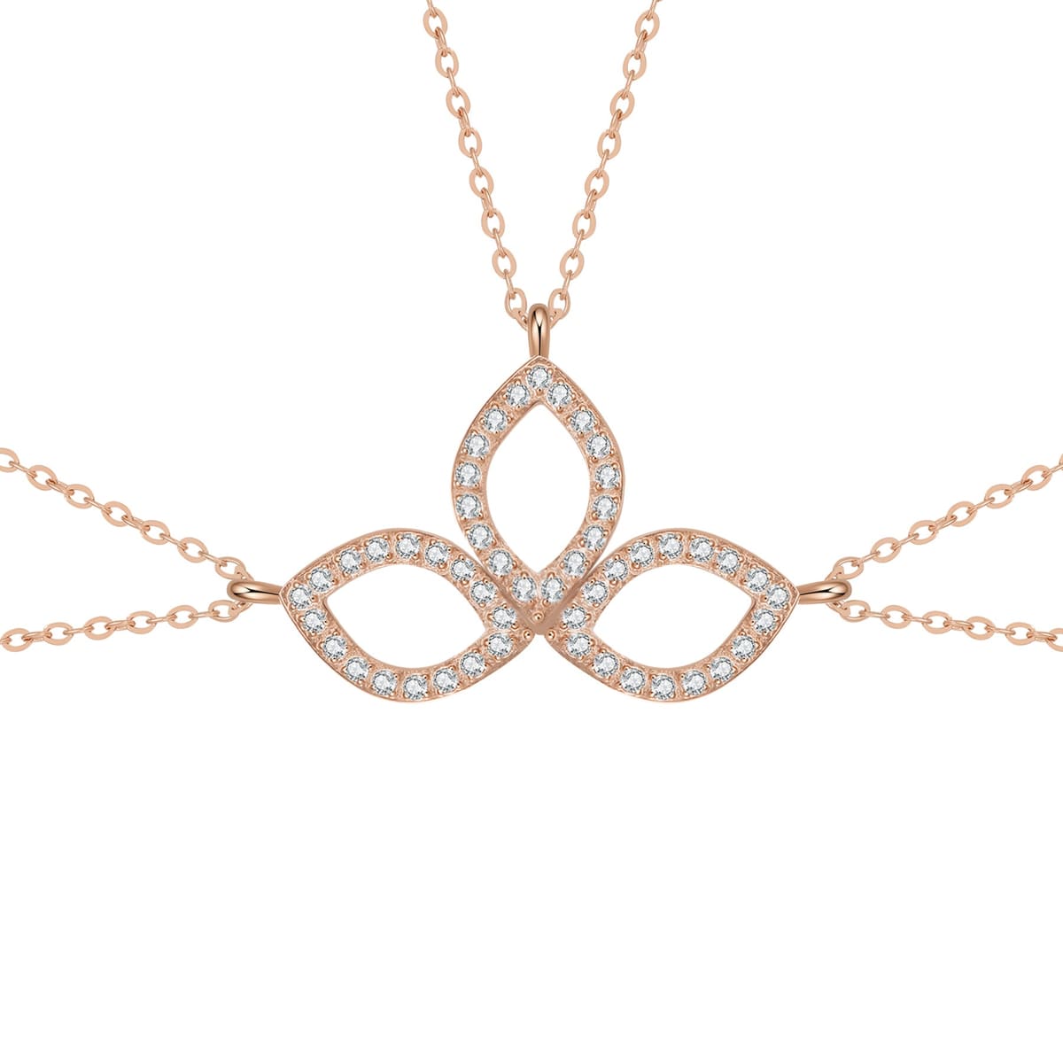 Friendship Souls Three Crystal Necklace Set Waterproof