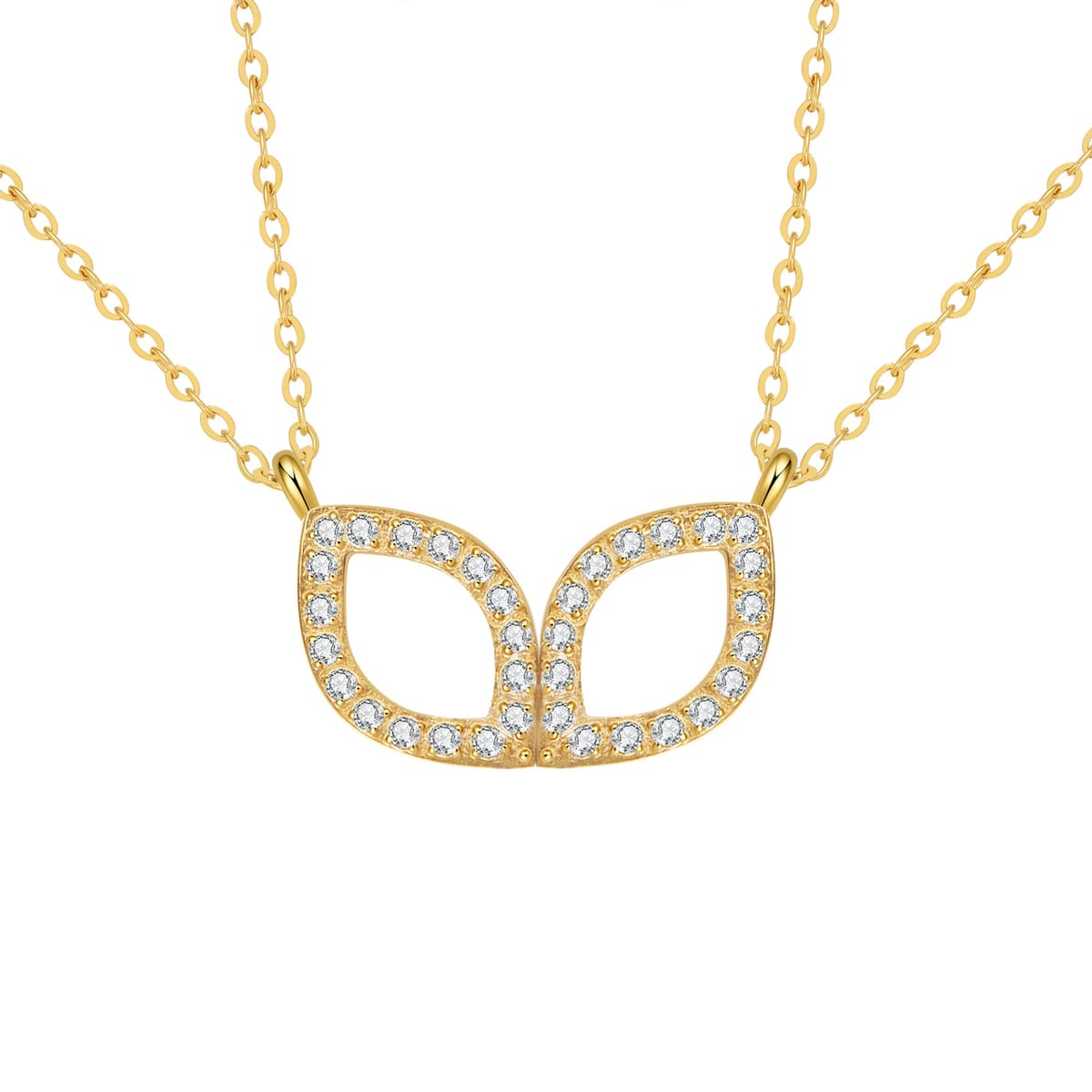 Friendship Souls Two Crystal Necklace Set Waterproof