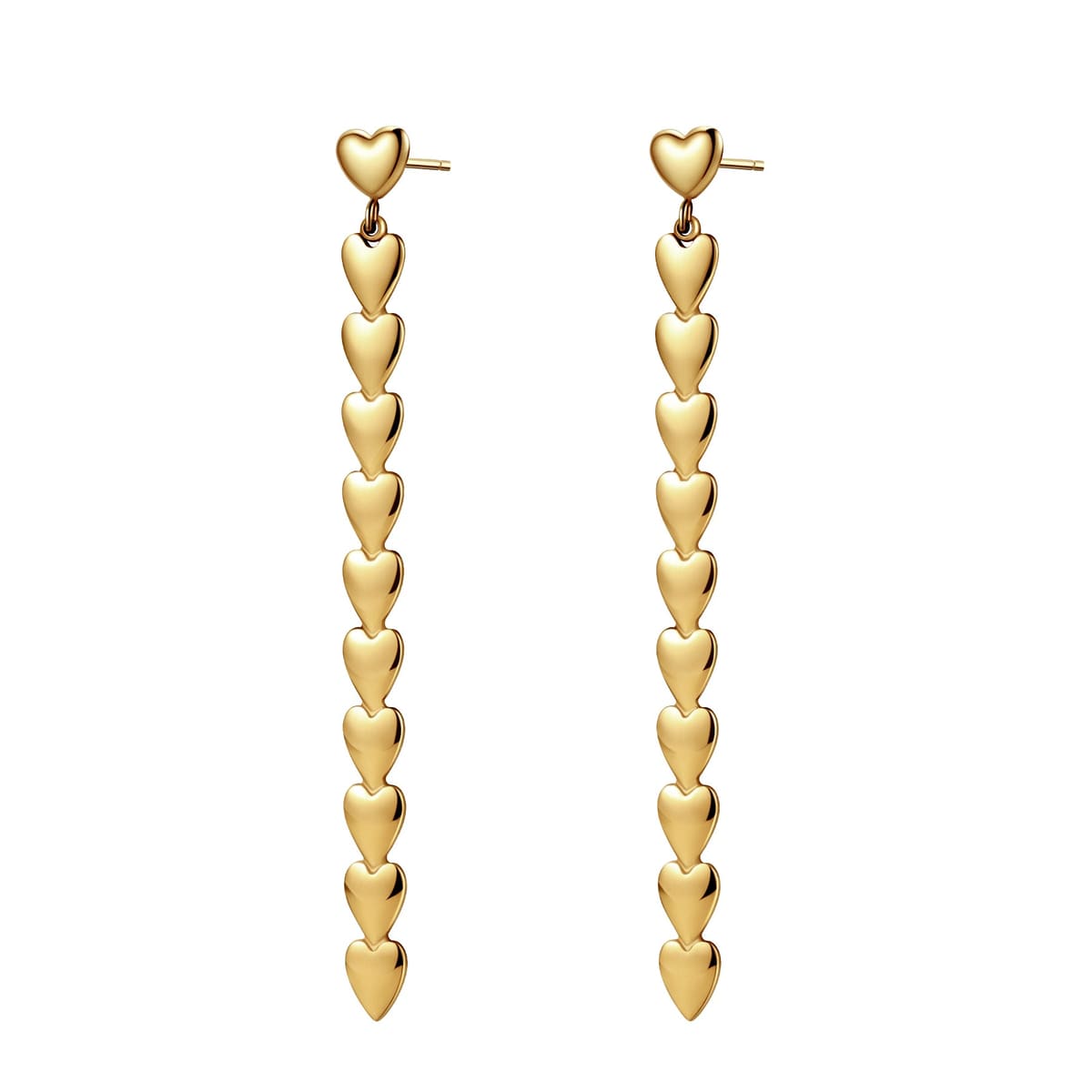 Heart Cascade Drop Earrings Waterproof