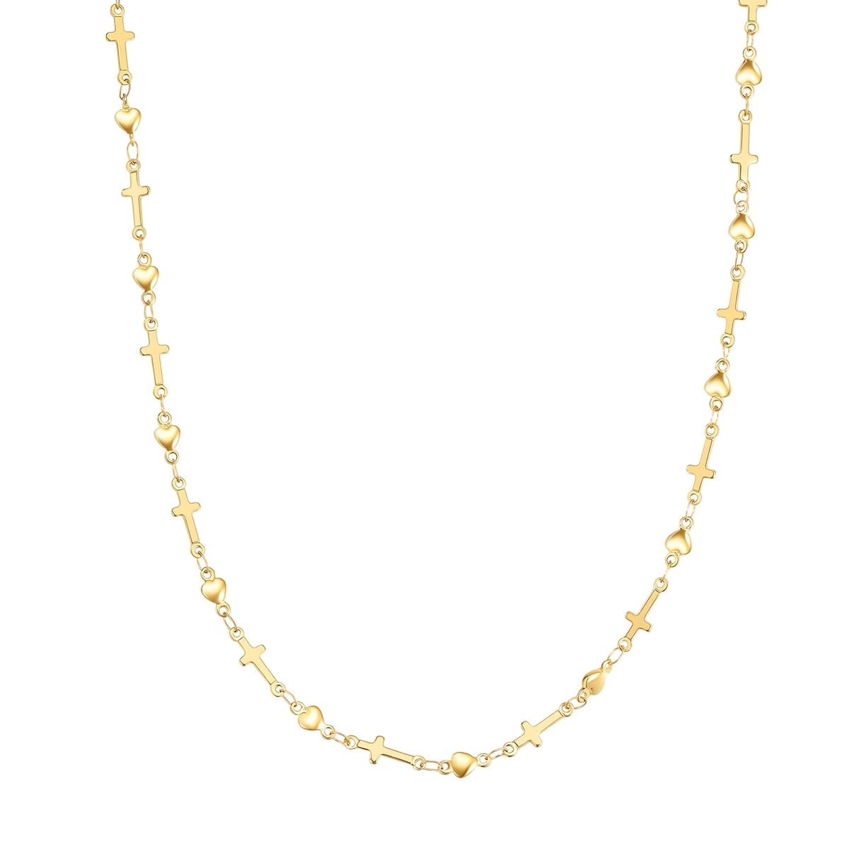 Heart & Cross Chain Necklace Waterproof