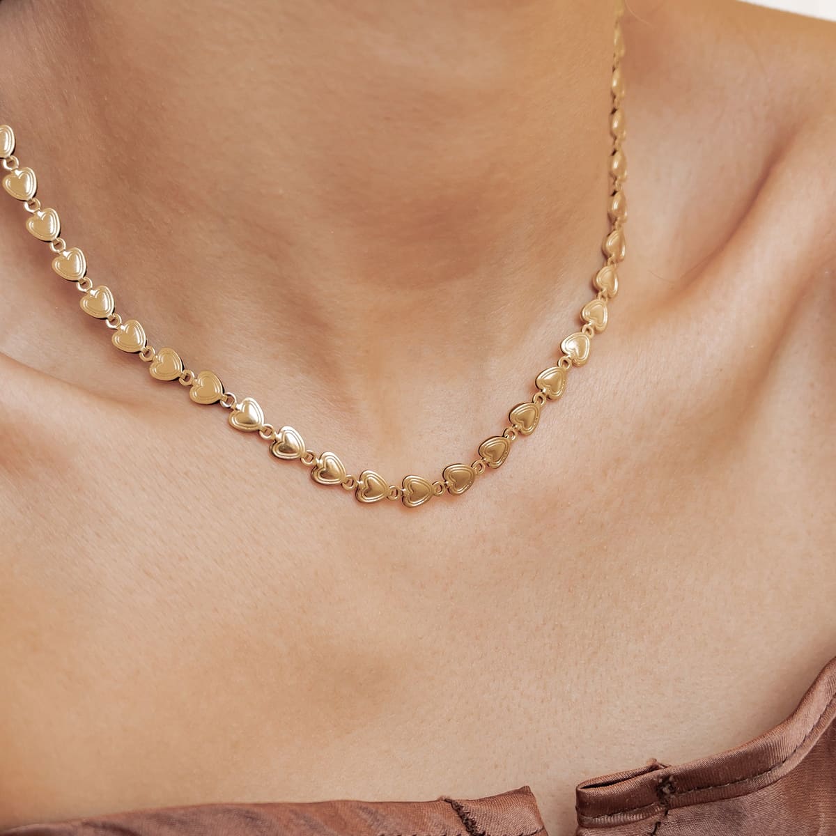 Heart Link Necklace Waterproof