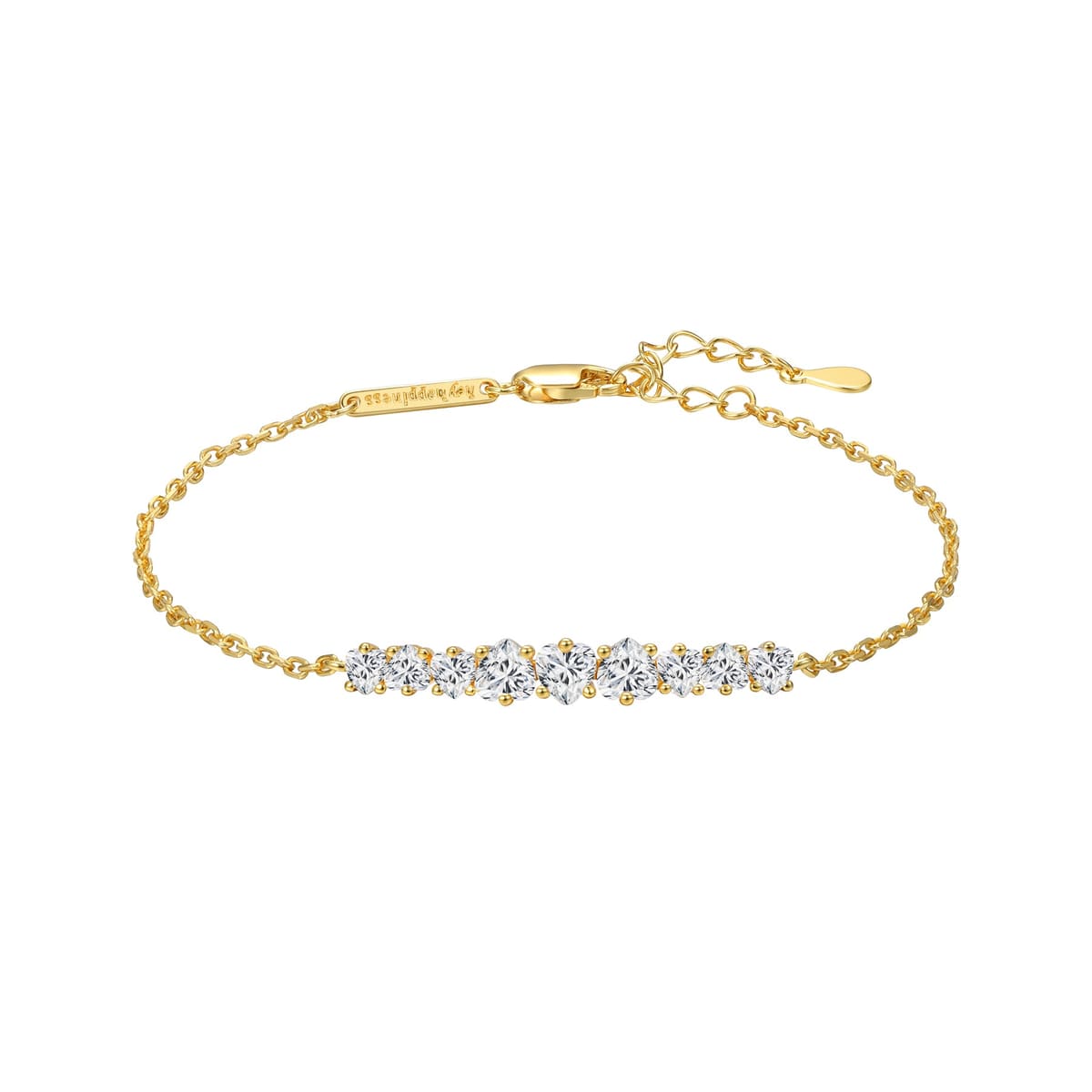 Heart Tennis Bracelet Sterling Silver