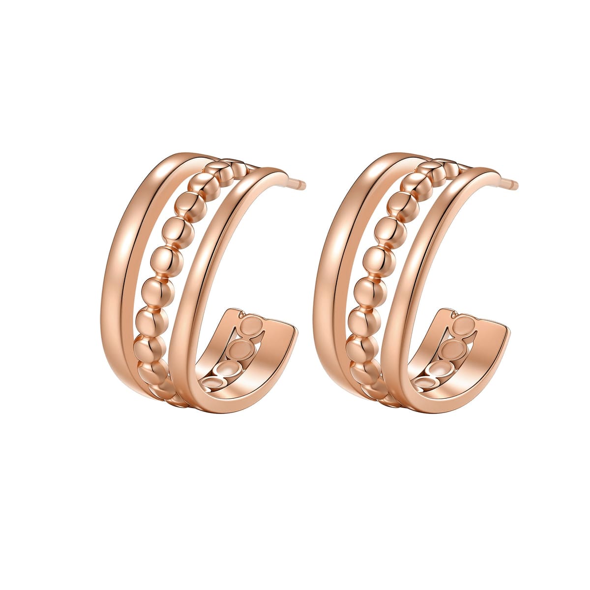 Layered Bead Hoop Earrings Waterproof