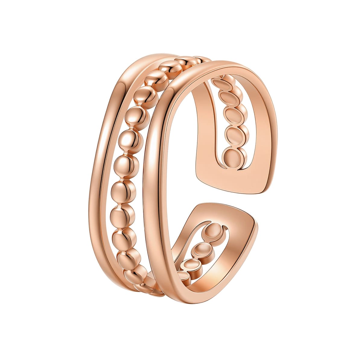 Layered Bead Open Ring Waterproof