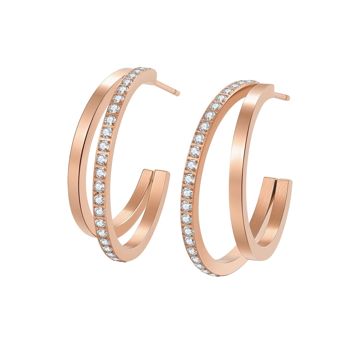 Layered Gemstone Hoop Earrings Waterproof