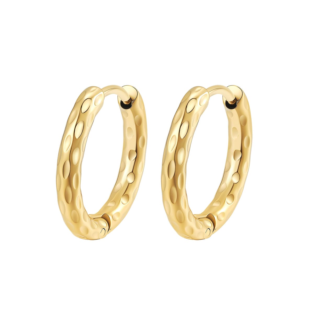 Molten Texture Hoop Earrings Waterproof