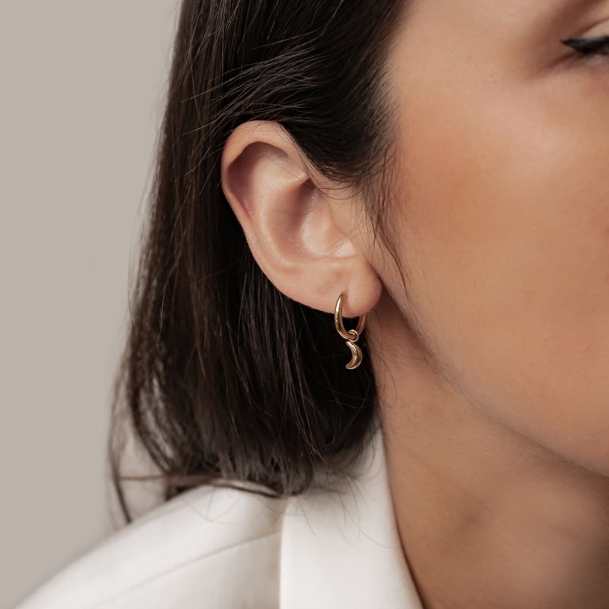 Moon and Star Hoop Earrings Waterproof