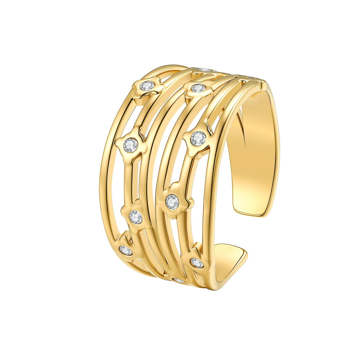 Multi Band Crystal Open Ring Waterproof