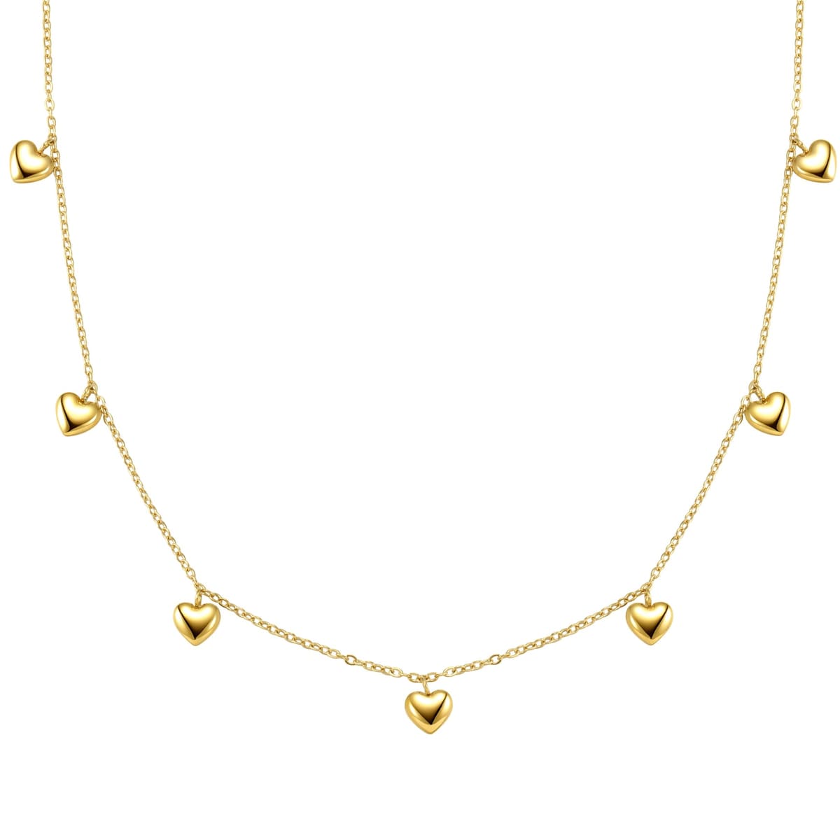Multiple Chunky Heart Necklace Waterproof