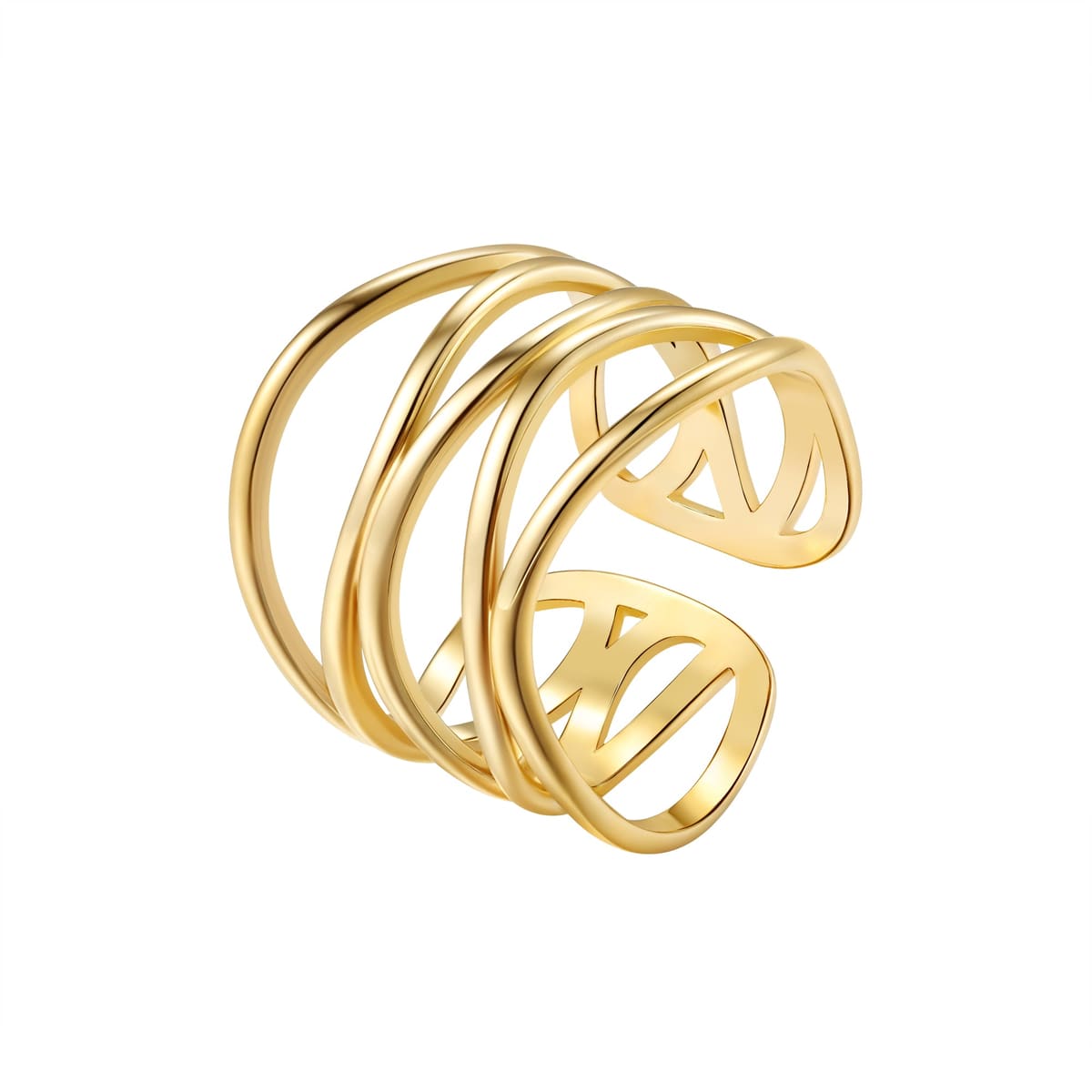 Open Weave Open Ring - Gold