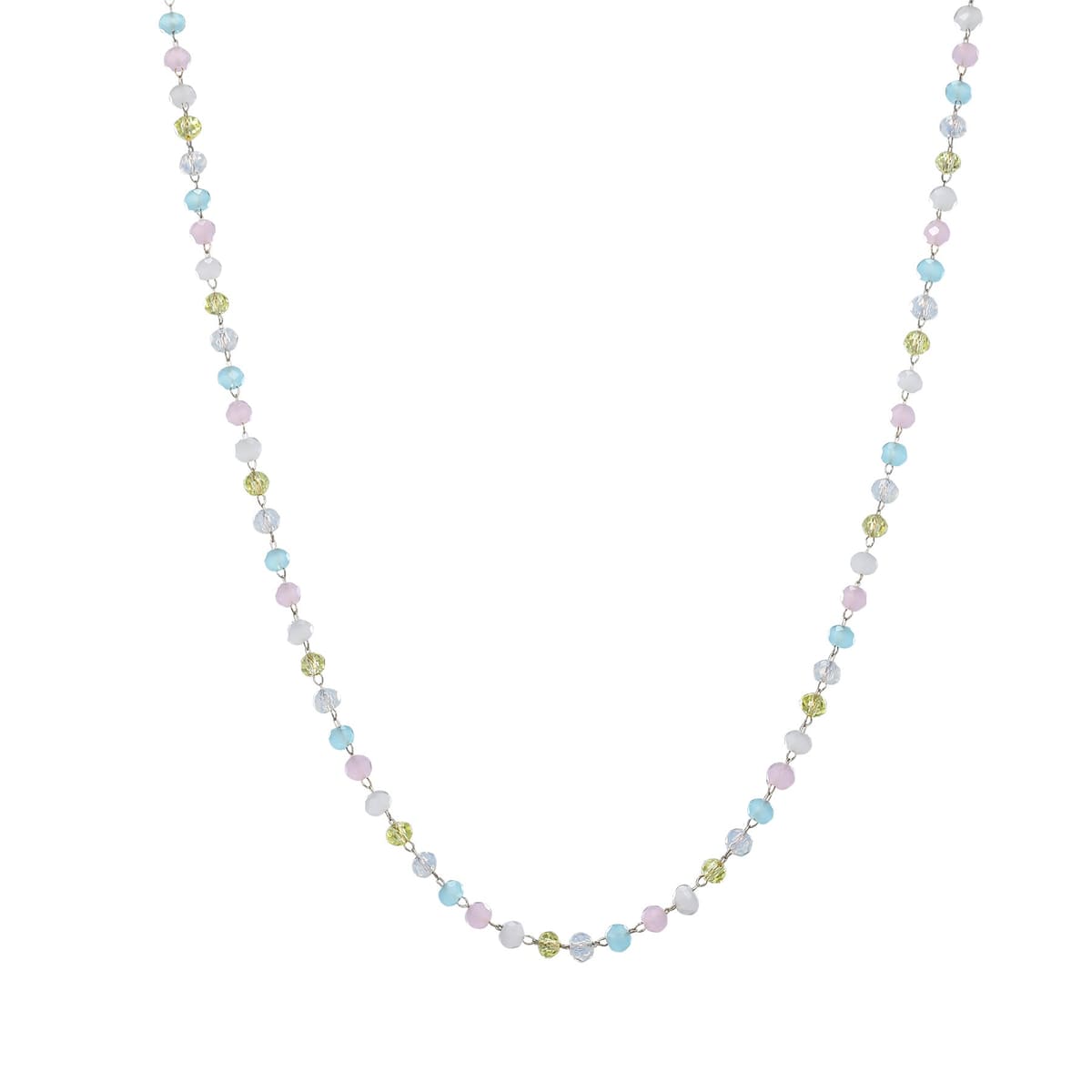 Pastel Multicolor Bead Necklace Waterproof