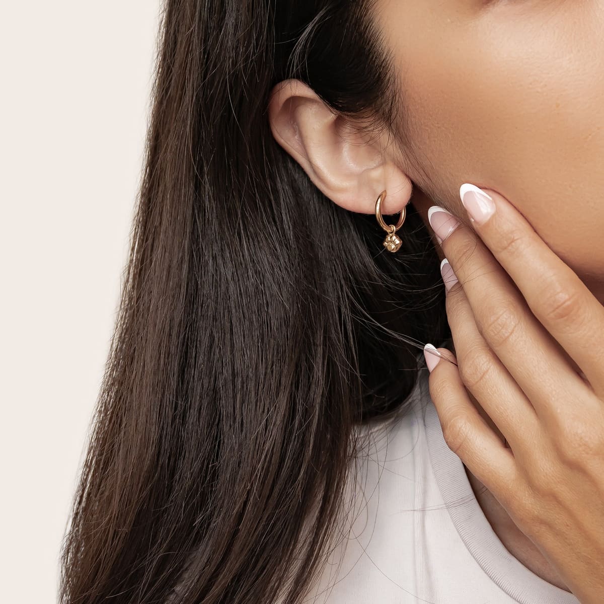 Paw Print Charm Hoop Earrings Waterproof
