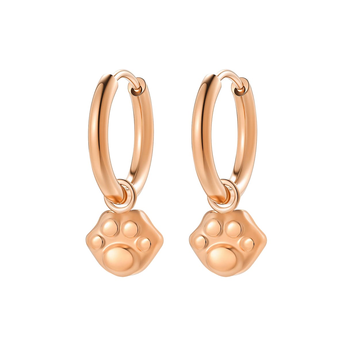 Paw Print Charm Hoop Earrings Waterproof