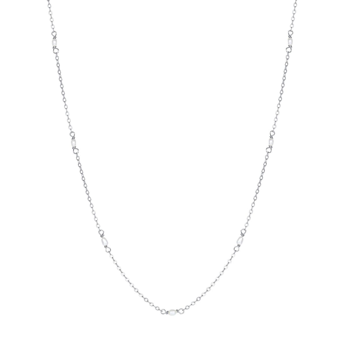 Pearl Chain Necklace Sterling Silver