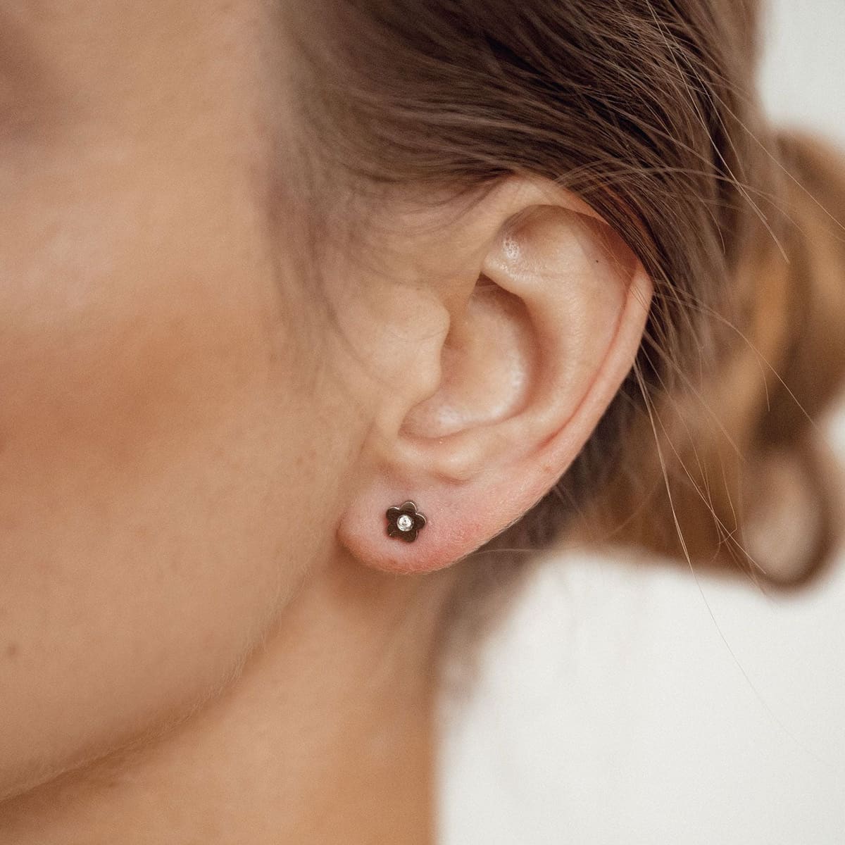 Petite Flower Stud Earrings Silver