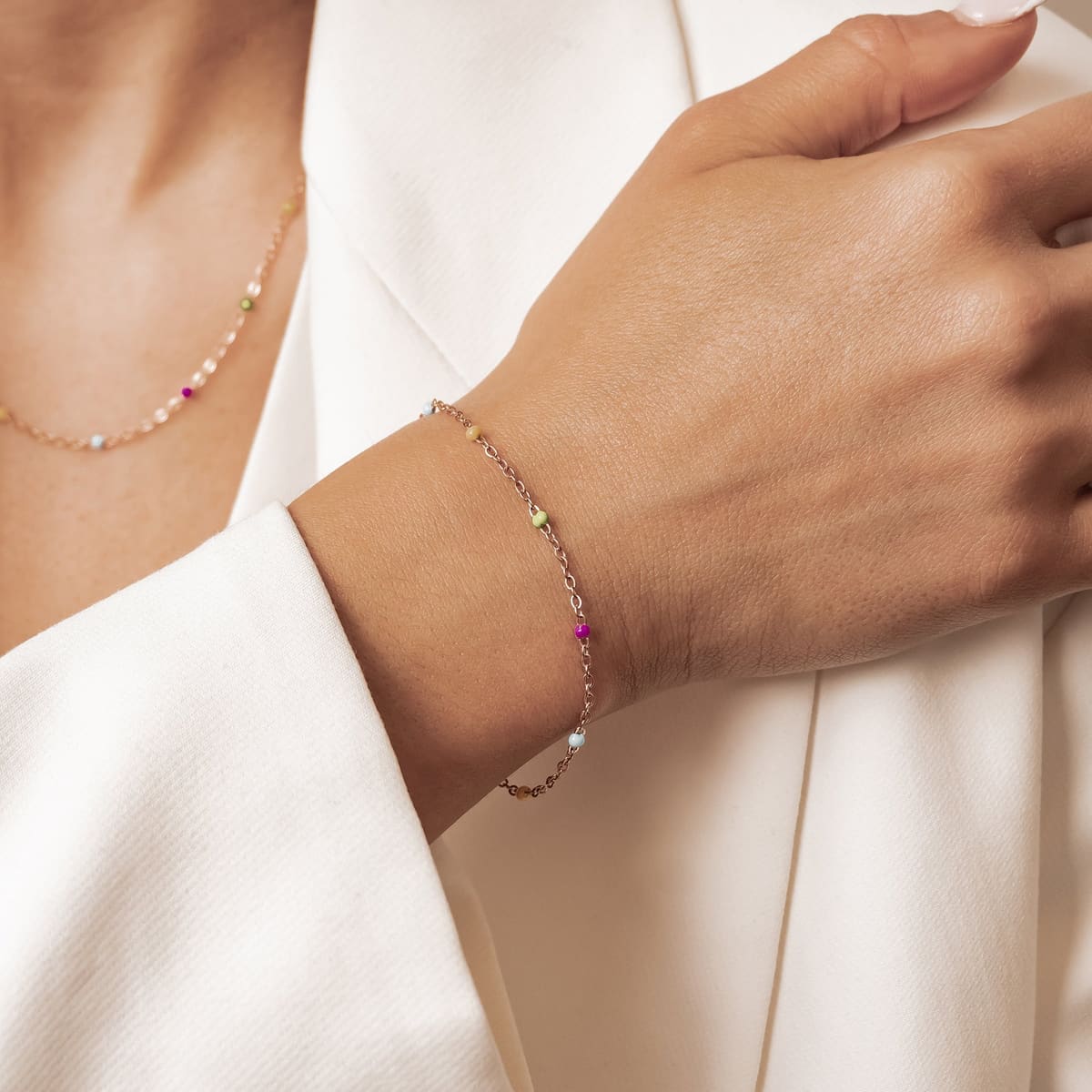 Rainbow Bead Bracelet Waterproof