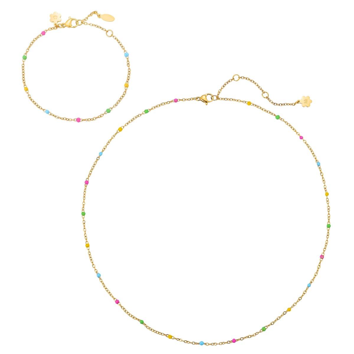 Rainbow Bead Jewelry Set Waterproof