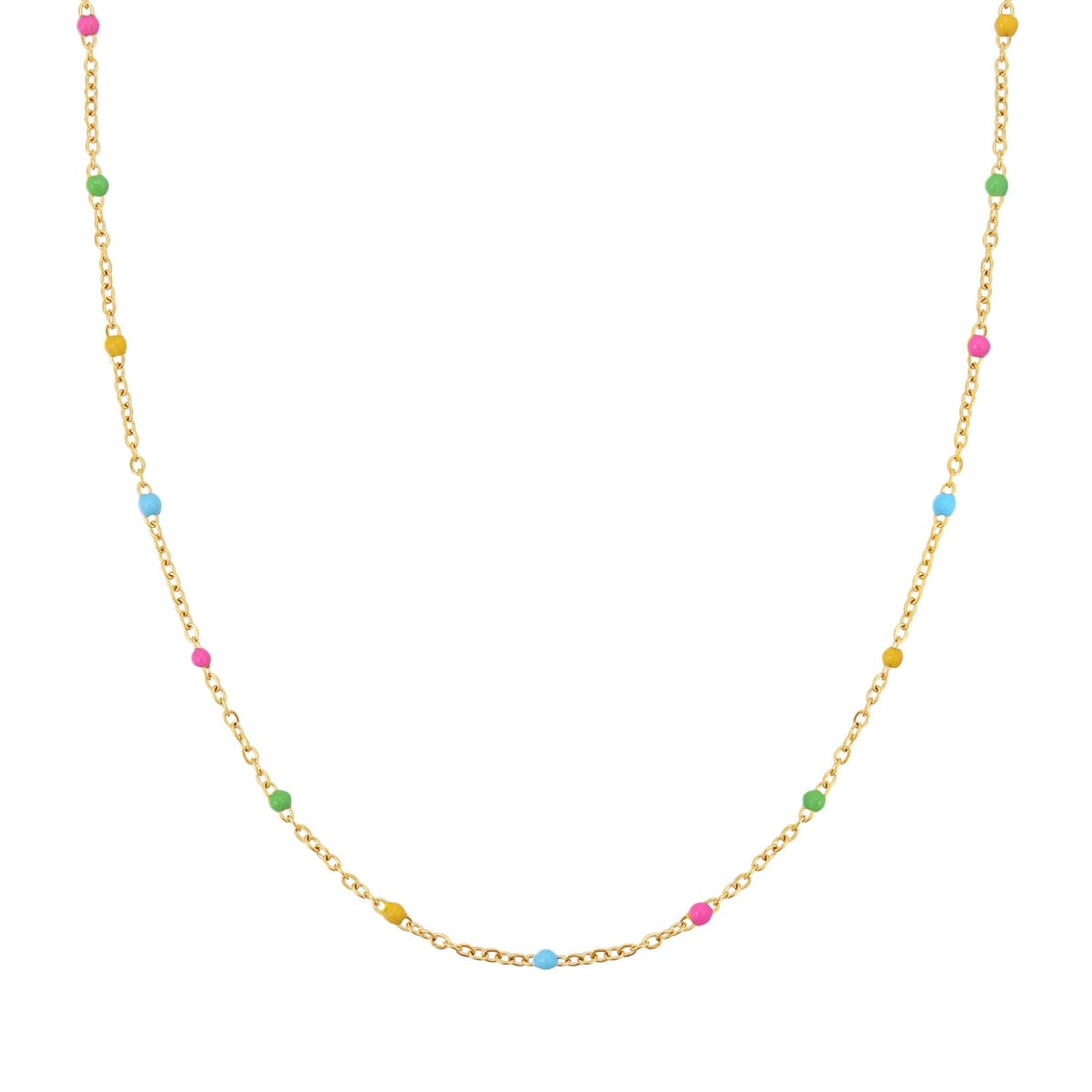 Rainbow Bead Necklace Waterproof