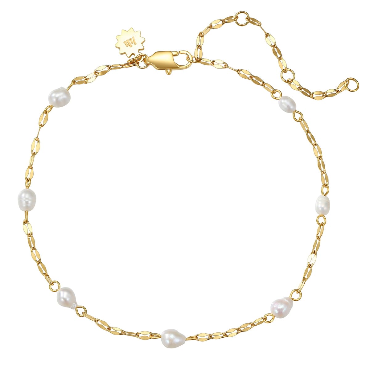 Rolo Chain Pearl Anklet Waterproof