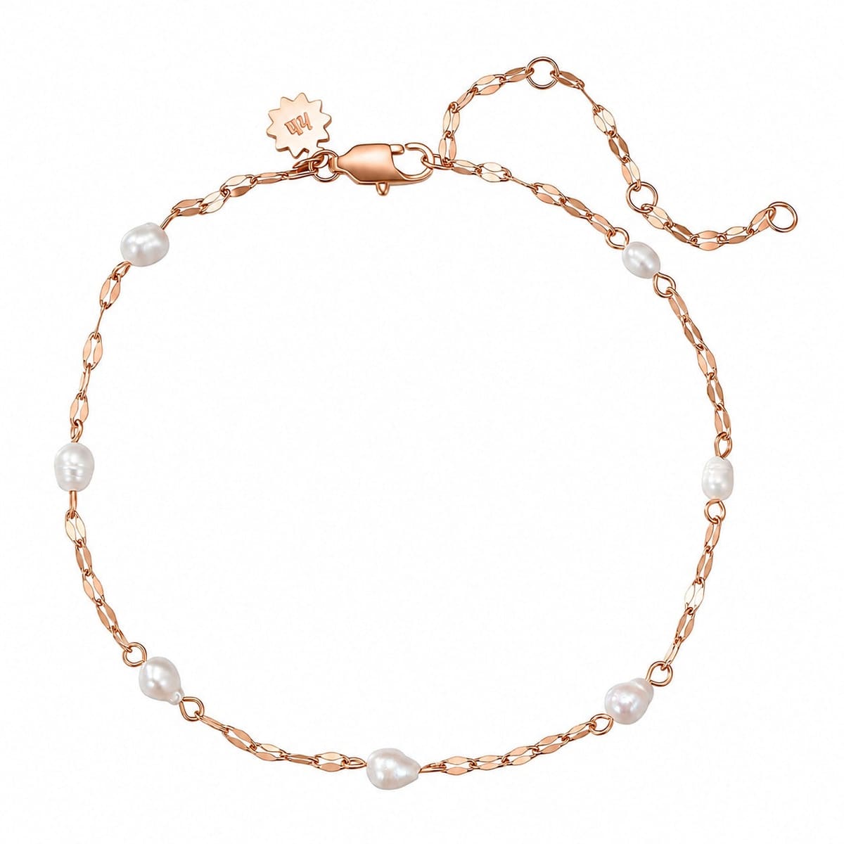 Rolo Chain Pearl Anklet Waterproof