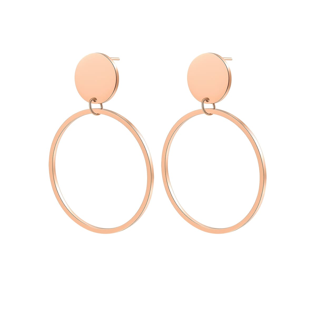 Round Drop Hoop Earrings Waterproof