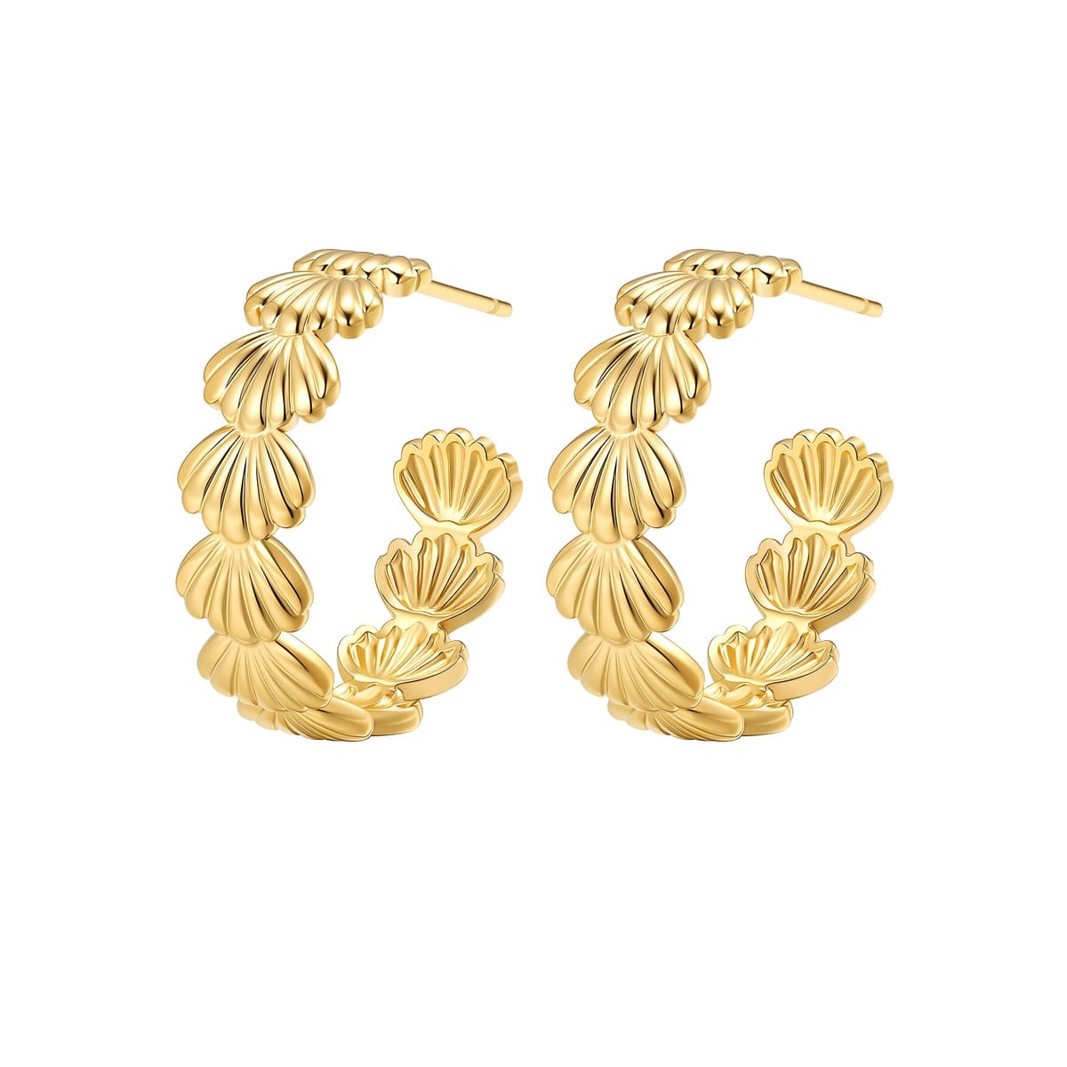 Seashell Hoop Earrings Waterproof