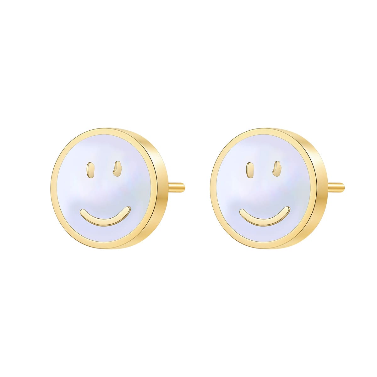 Shell Smiley Stud Earrings Waterproof