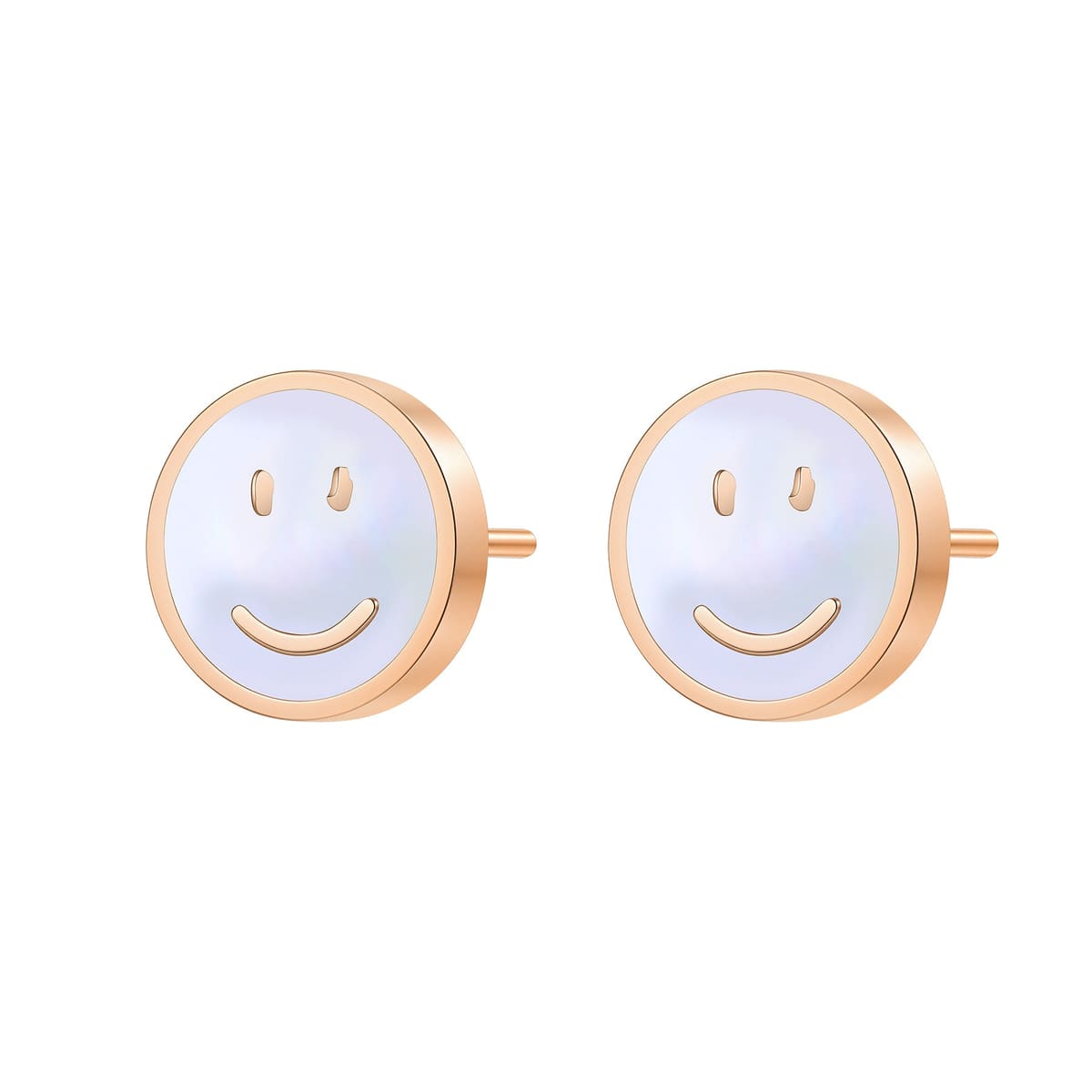 Shell Smiley Stud Earrings Waterproof