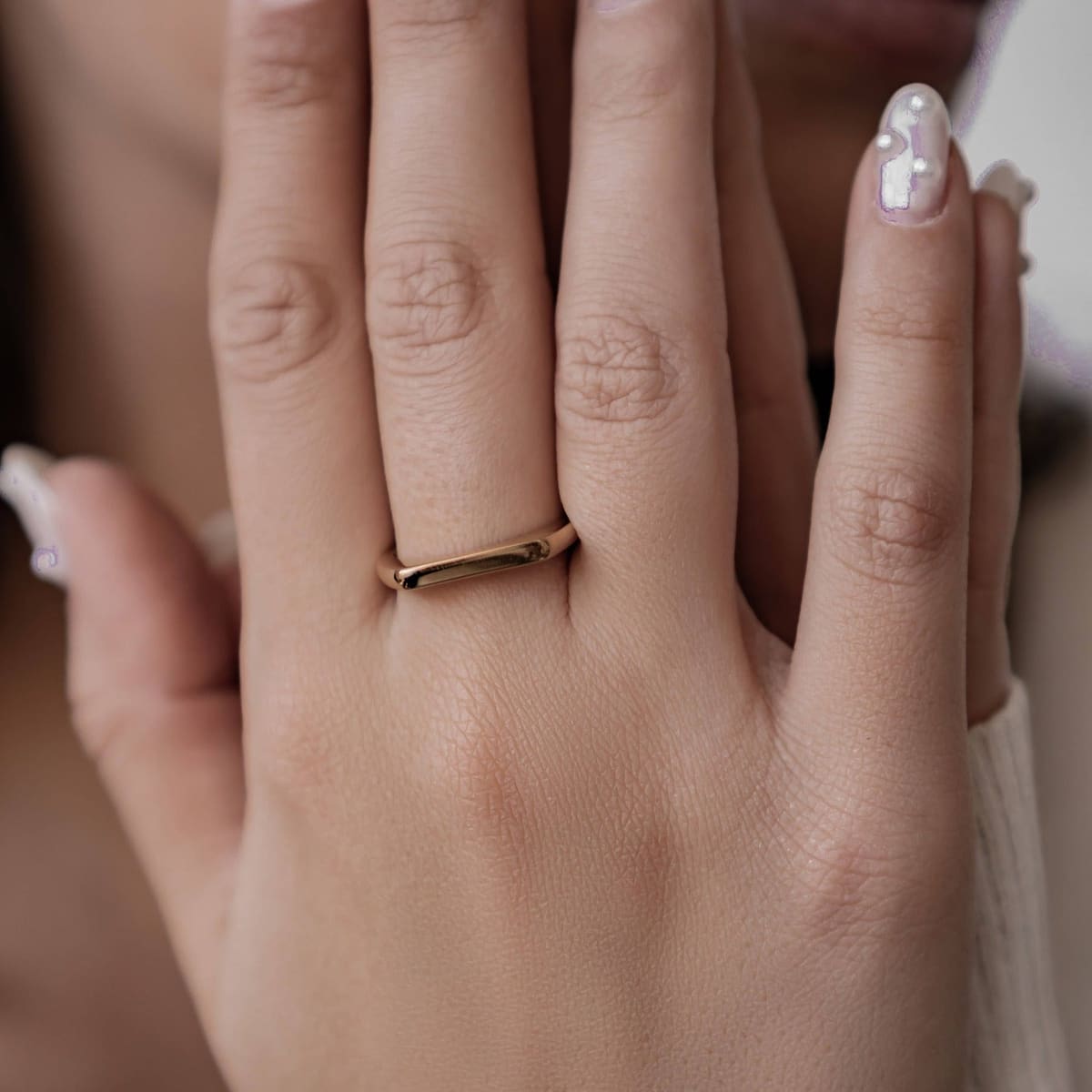 Sleek Arc Signet Ring Stainless Steel
