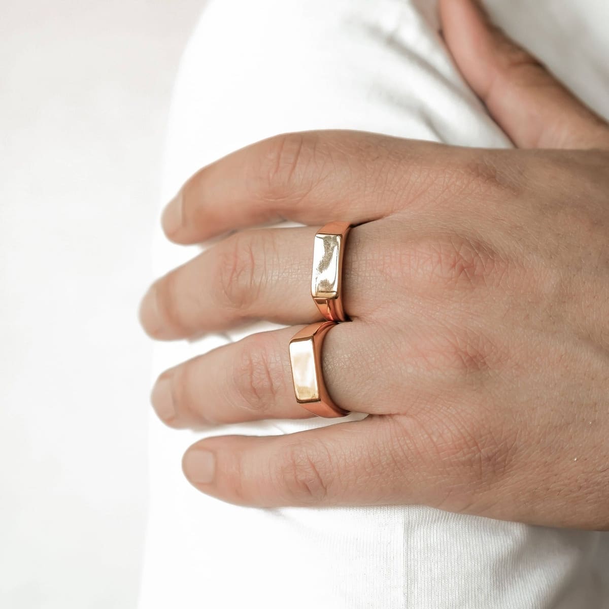 Sleek Arc Signet Ring Stainless Steel