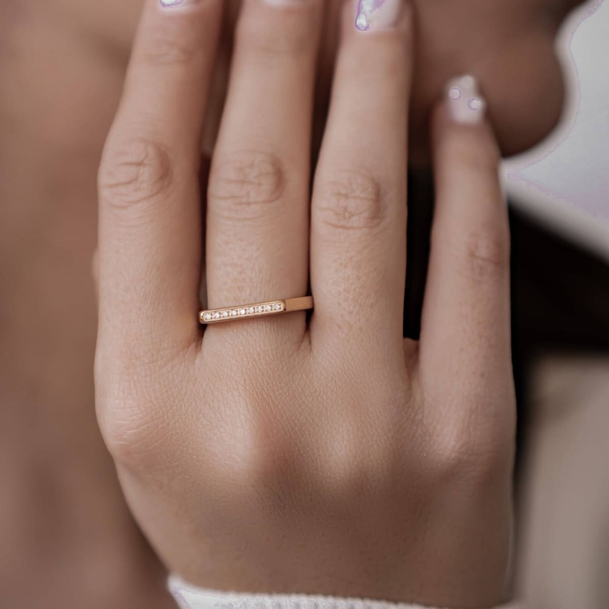 Sleek Gemstone Arc Signet Ring Stainless Steel - Gold