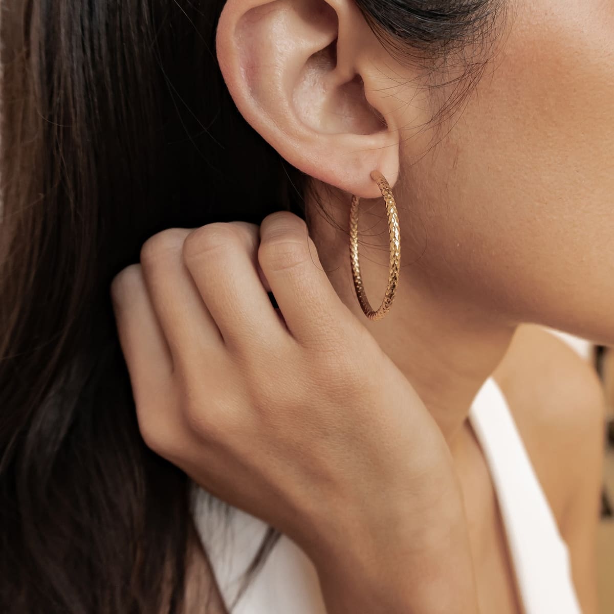 Snake Skin Hoop Earrings Waterproof